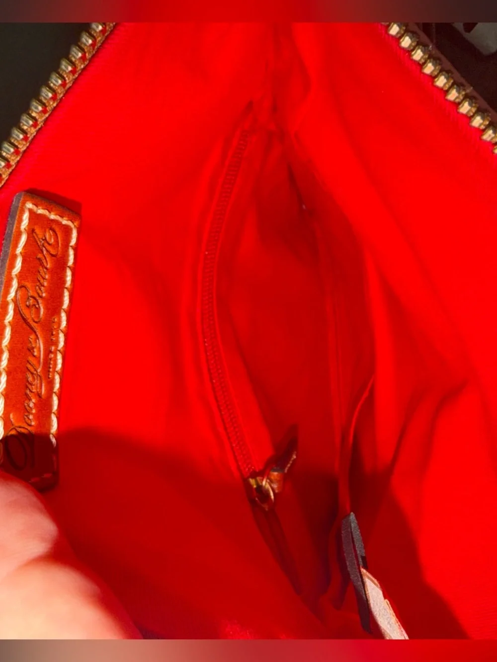 Dooney & Bourke Pink Leather Crossbody Clutch with Tassel - Picture 8 of 9